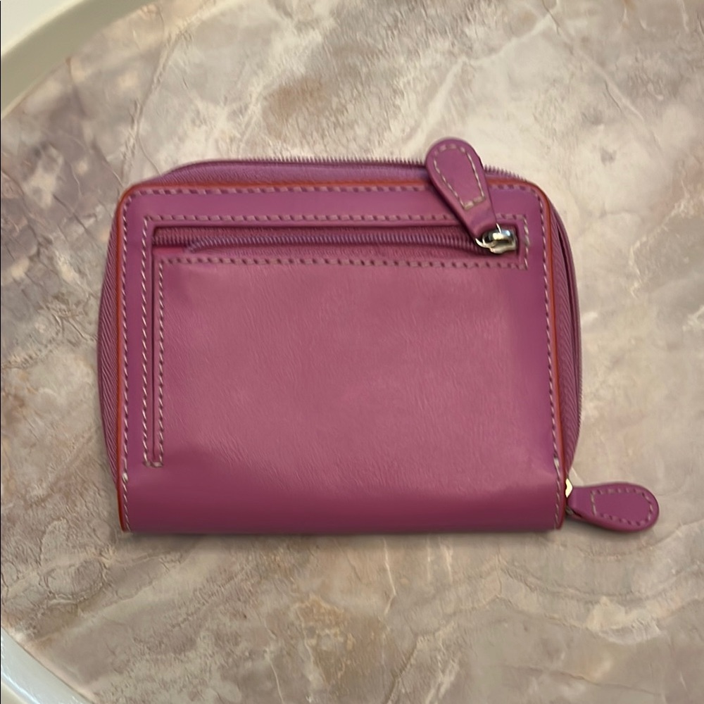Baekgaard Pink Faux Leather Women's Wallet/Zip ID Card Holder